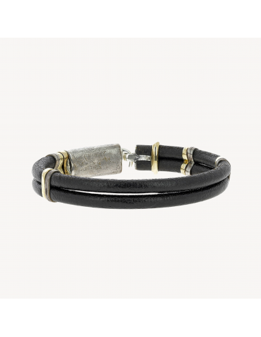 Bracelet Misani 5mm Leather with Gold & Silver une grave pollution 