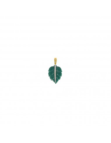 Pendentif Pétale Malachite et Diamants Venez acheter