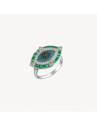 Bague Guardian Saphirs et Tsavorites de pas cher