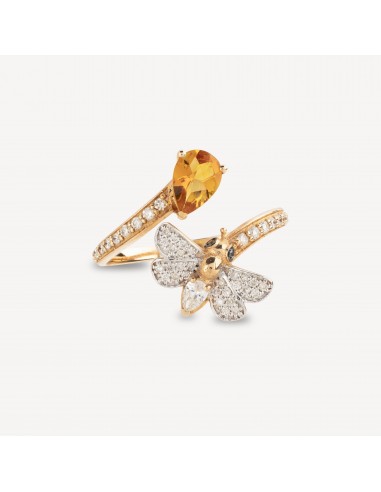 Bague Honey Bee Drop Citrine Diamond Or Rose s'inspire de l'anatomie humaine