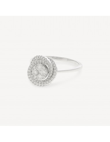 Bague Or Blanc et Diamants 0.40cts livraison gratuite