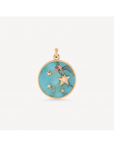 Pendentif Large Turquoise Zodiac Sagittarius ou a consommer sur place