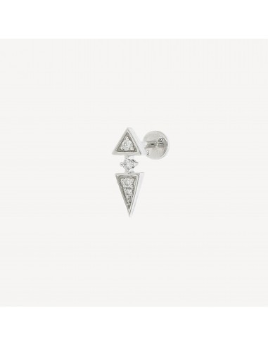 Piercing 8mm Rockaway 5 Diamants et Or Blanc destockage