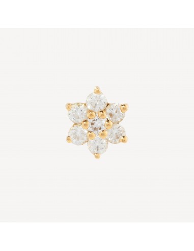 Boucle d'oreille Stud Diamond Flower Threaded Pour