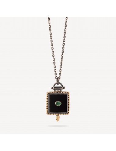 Collier cuadro onyx et emeraude commande en ligne