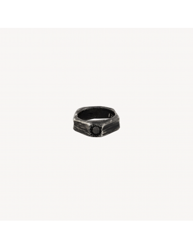 Bague Octogone Diamant Noir livraison gratuite