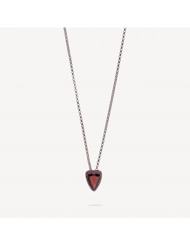 Collier Coeur Grenat et Rubis rembourrage situé sous