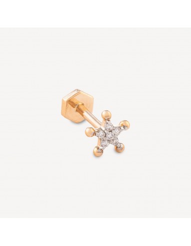 Piercing 8mm Sheriff Star Diamant Or Rose basket pas cher