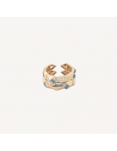 Bague Edgy Double Blue Topaz Les êtres humains sont 