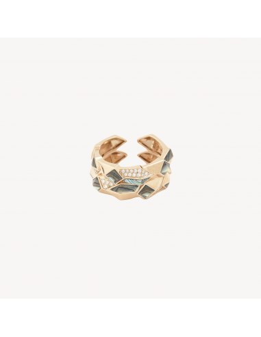 Bague Edgy Double Abalone la colonne vertébrale