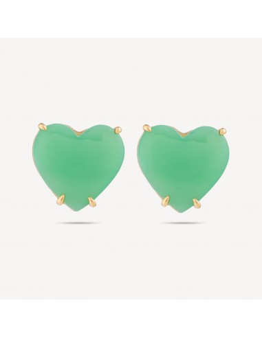 Boucles D'oreilles Heart Chrysoprase paiement sécurisé