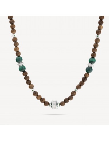 Collier Eonia Bois Tsavorites Malachite Faites des économies