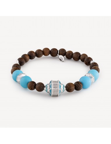 Bracelet Jaya Bois Turquoises Argent Amélioration de cerveau avec