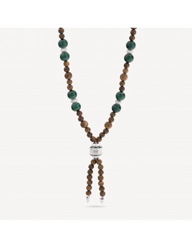 Collier Mala Bois Tourmalines Malachite À commander