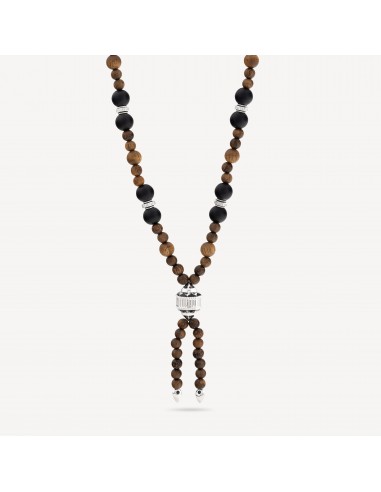 Collier Mala Bois Spinelles Onyx de pas cher