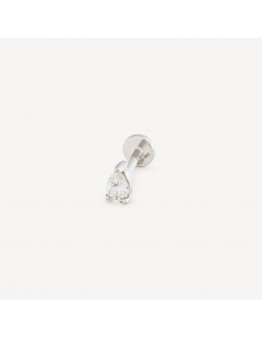 Stud Piercing 8mm Poire 3.5x2.5mm Or Blanc meilleur choix