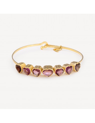 Bracelet Cœurs Tourmaline Rose l'achat 