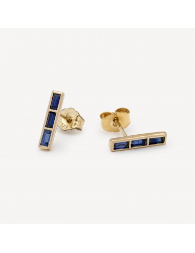 Studs Blue Sapphire Baguette Bar En savoir plus