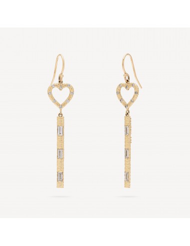 Boucles d'Oreille Open Heart Diamond Drop rembourrage situé sous