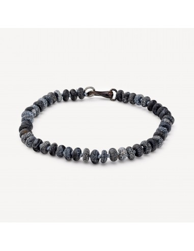 Bracelet Garnett Black Rhodium Agate Véritable concentré