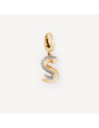 Charm Alphabet S Diamants Or pas cheres