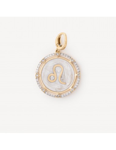 Charm Round Leo Blanc Diamants Or de technologie