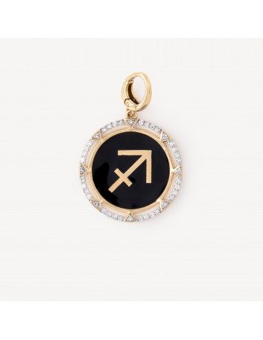 Charm Round Sagittarius Noir Diamants Or Découvrez la collection