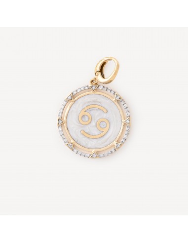 Charm Round Cancer Blanc Diamants Or sur le site 