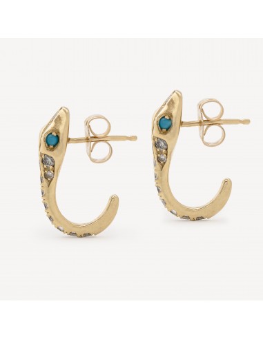 Boucles d'Oreilles Diamond Snake Turquoise Eyes hantent personnes