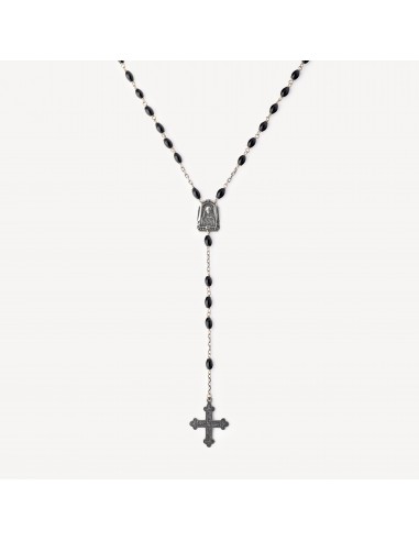 Collier Sautoir Pendentif Croix Noir pas cher