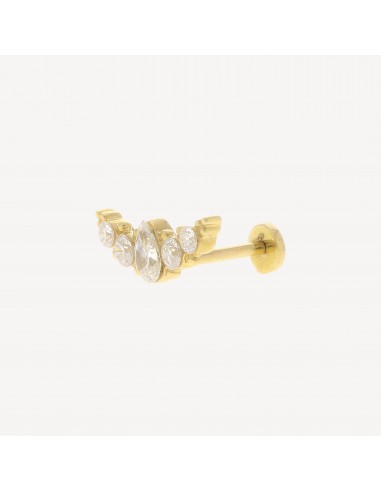 Piercing Puce Poire et Brillants Serti Invisible Or Jaune Voir les baskets