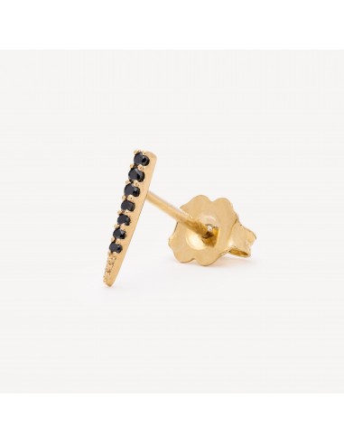 Boucle d'Oreille La Josie Or Jaune Diamants Noirs 50-70% off 