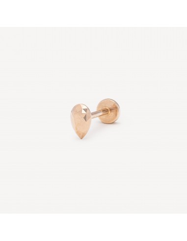 Boucle d'Oreilles Faceted Gold Pear Threaded Stud Rose Gold livraison et retour toujours gratuits