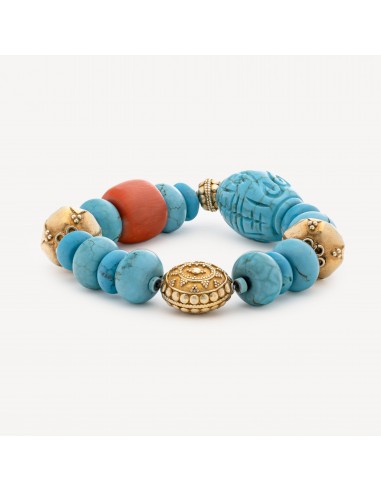 Bracelet  Turquoise et Corail pas cher 