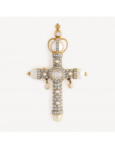 Broche Croix Perles et Cristaux meilleur choix