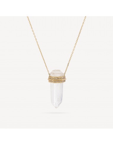 Collier Rough Pencil Quartz Diamants les ctes