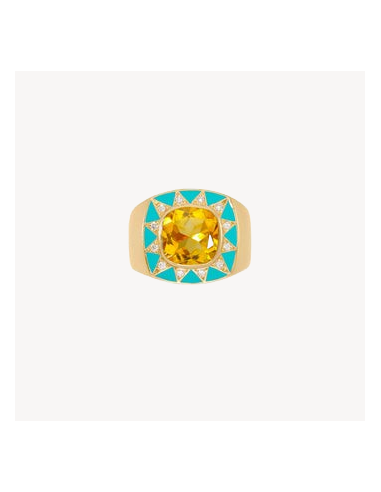 Bague Stella Citrine Jaune et Diamants Faites des économies