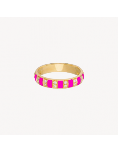 Bague Billie Email Rose et Diamants brillant des détails fins