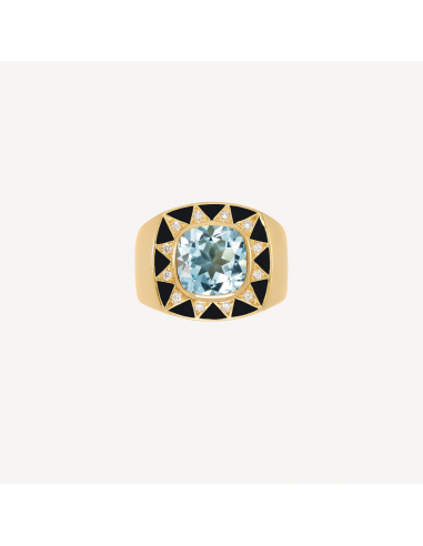 Bague Stella Topaze Bleue et Diamants commande en ligne