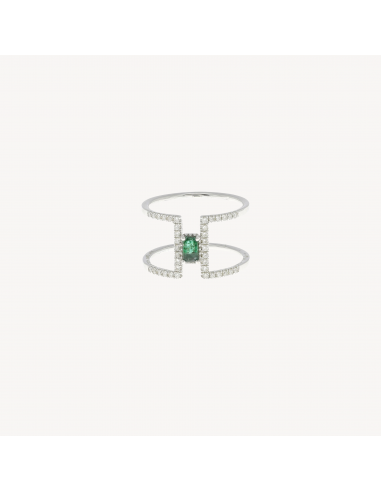 Bague Emerald and Diamond Modern la colonne vertébrale